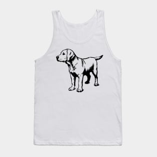 Stick figure sheltie dog in black ink Tank Top